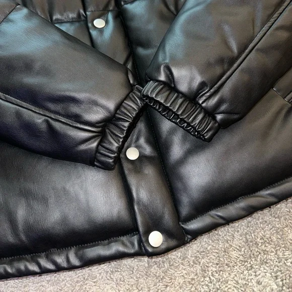 NWT Robert Graham Men’s Faux Leather Puffer Coat Jacket - Picture 6 of 15